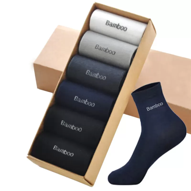 10Pcs=5Pair High Quality New Bamboo Fiber Socks Men Casual Business Breatheable Men&#39;S Dress Sock