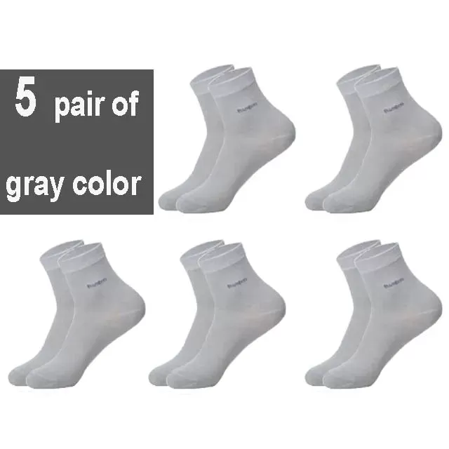 10Pcs=5Pair High Quality New Bamboo Fiber Socks Men Casual Business Breatheable Men&#39;S Dress Sock