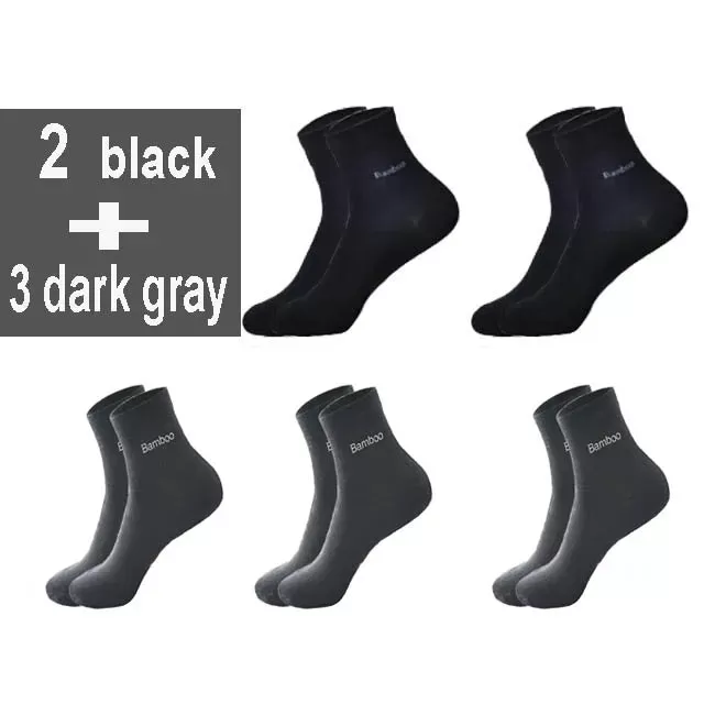 10Pcs=5Pair High Quality New Bamboo Fiber Socks Men Casual Business Breatheable Men&#39;S Dress Sock