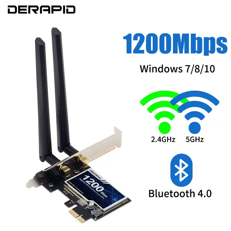 1200Mbps Wireless Pci-E Adapter 802.11Ac Bluetooth 4.0 Wifi Wlan Card 2.4G/5Ghz Desktop Wifi Pci Exp