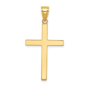 14K Y Gold Solid Cross