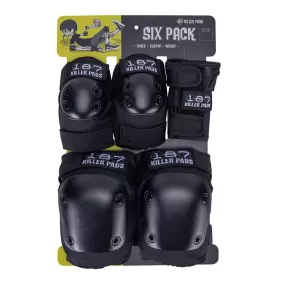 187 Adult Six Pack Pad Set - Black