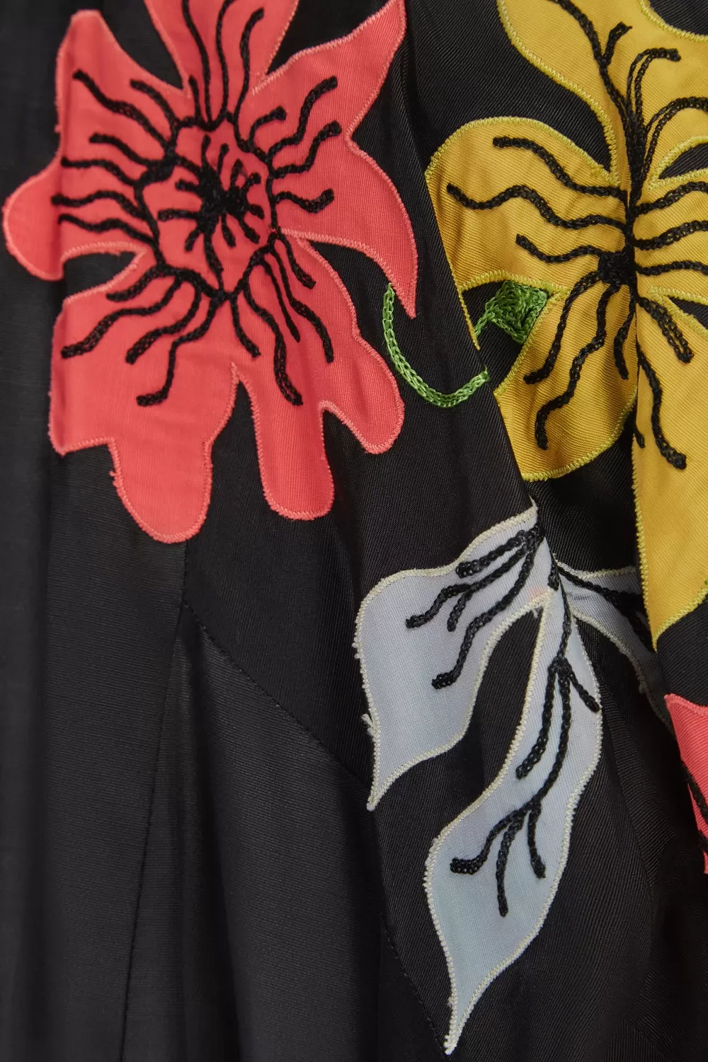 1940s Black Grosgrain Kimono Style Jacket