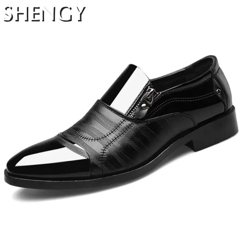 2020 Business Shoes Men Luxury Oxford Breathable Pu Leather Shoes Formal Dress Shoes Male Office Par