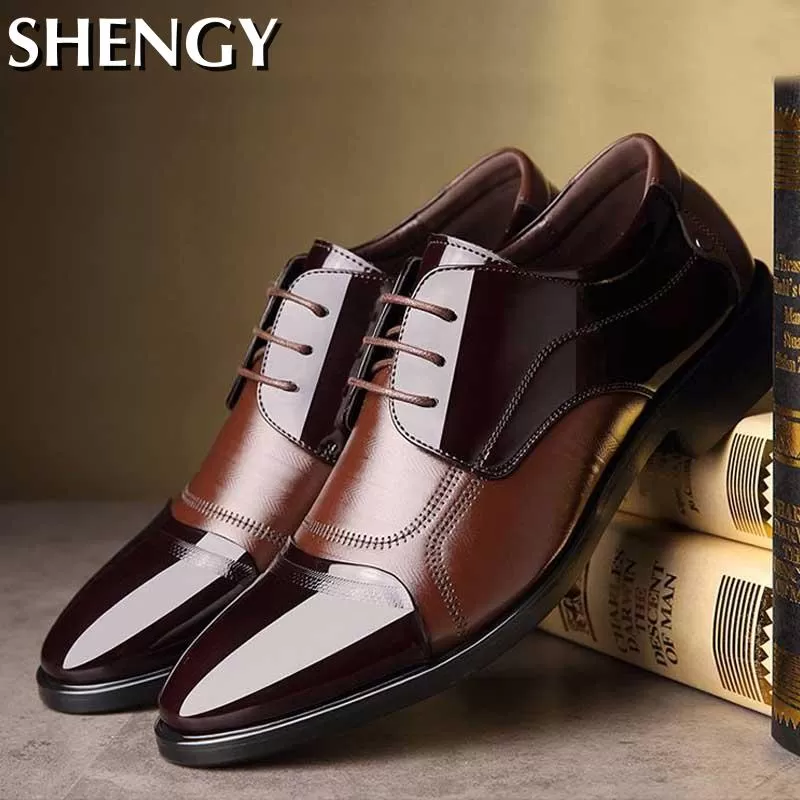 2020 Business Shoes Men Luxury Oxford Breathable Pu Leather Shoes Formal Dress Shoes Male Office Par