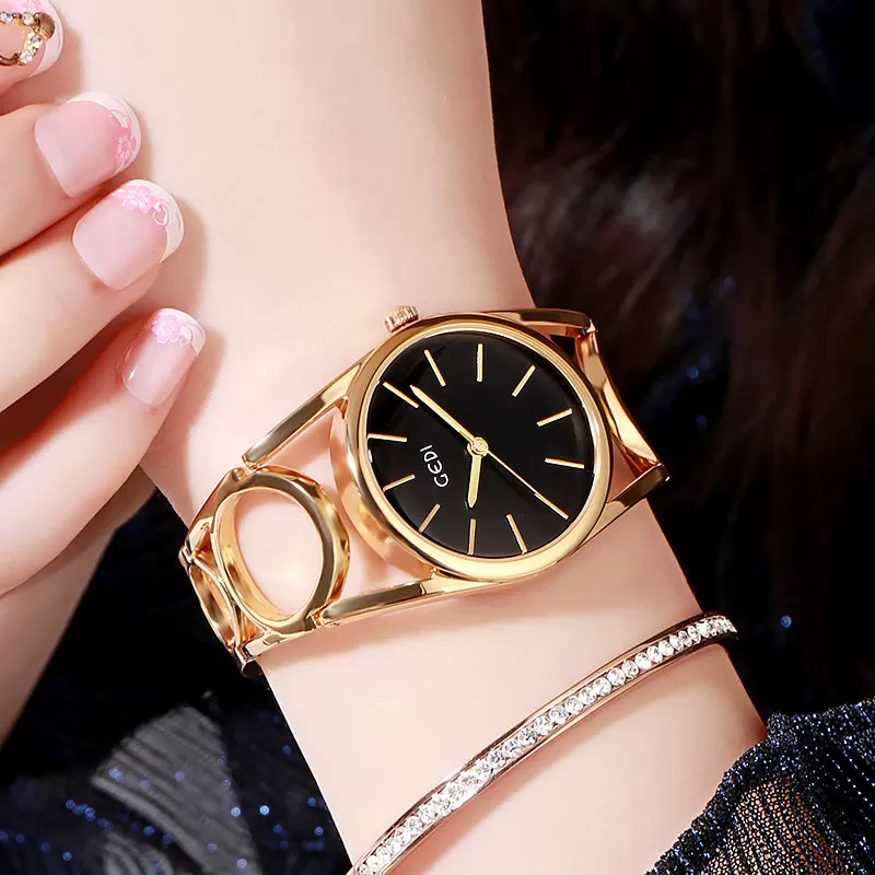 2020 Luxury Gedi Rose Gold Plated Bracelet Watches Women Ladies Crystal Elegant Dress Quartz Wristwa