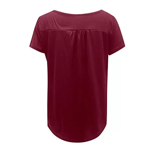 2021 Nouveau T-Shirt Femme été Mode Manches Courtes sans Manches Debardeur Femme Lâche Sport- Tee Shirt Manche Longue Casual Grande Taille Chemise Couleur Unie Tunique Tank Top Shirt Haut pour Femme