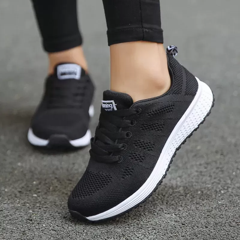 2021 Spring Women Shoes Flats Lady Fashion Casual Breathable Sneakers Mesh Running Shoes Women Sport