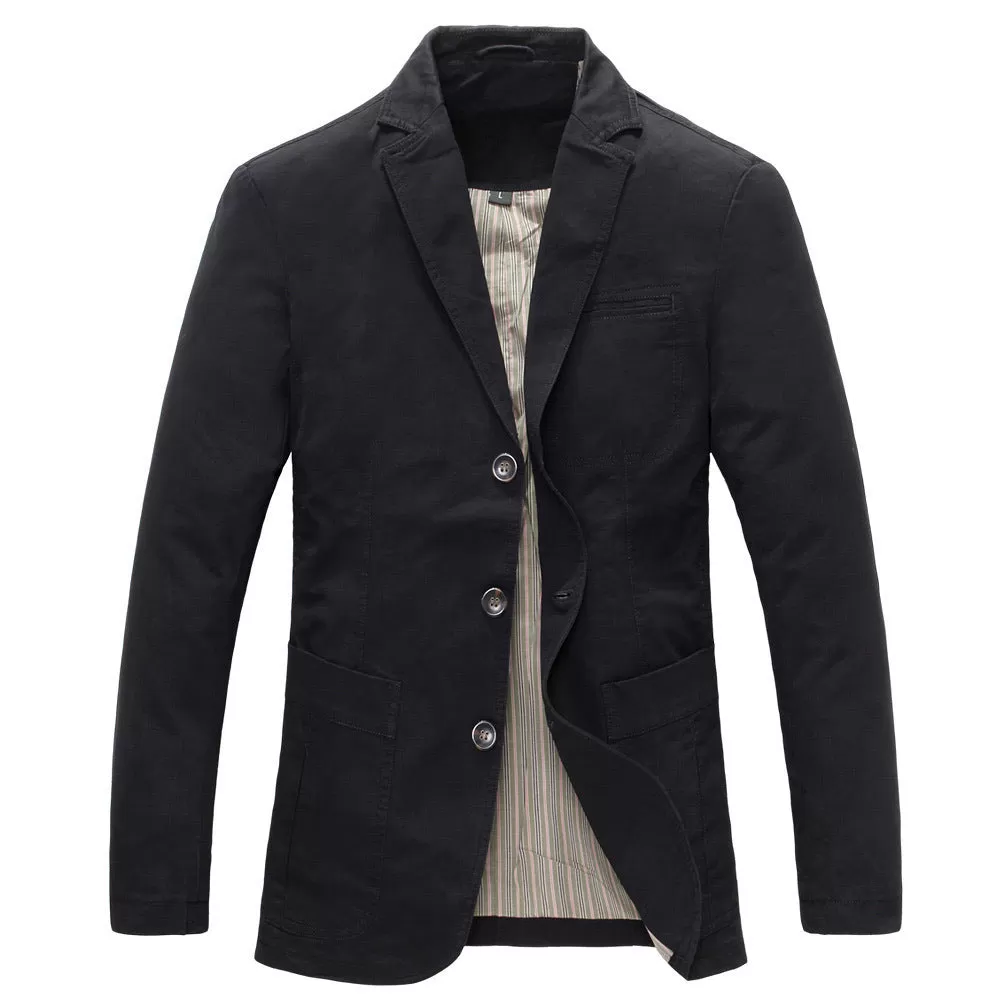 2022 Spring Men 100% Cotton Casual Blazer Men'S Military Jacket Blazers Mens Suit Coat Male Blazer M