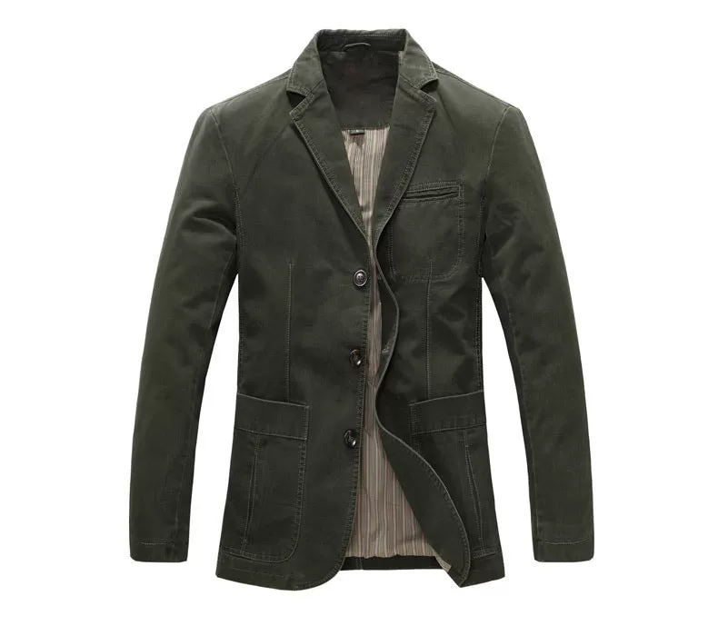 2022 Spring Men 100% Cotton Casual Blazer Men'S Military Jacket Blazers Mens Suit Coat Male Blazer M