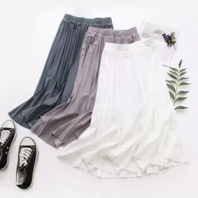 2022 Women Summer A-Line Pleated Skirt High Waist Elegant Pink Skirt Casual Clothes Faldas Jupe Femm