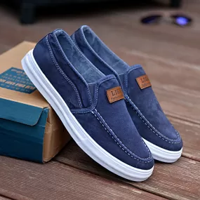 2023 Blue Casual Men Shoes Summer Moccasin Shoes Slip On Designer Male Flats Canvas Shoes Alpargatas