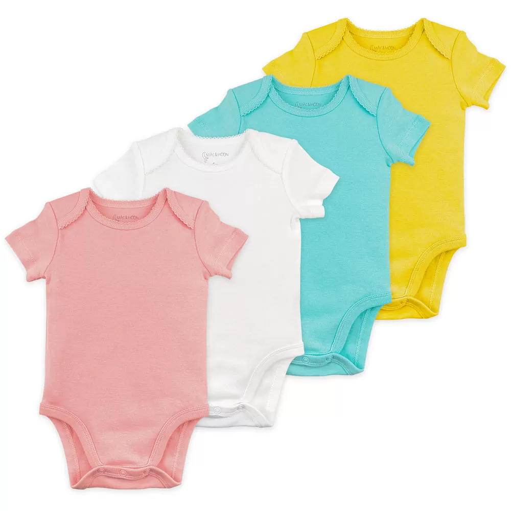 4-Pack Organic Cotton Bodysuit in Rainbow Print