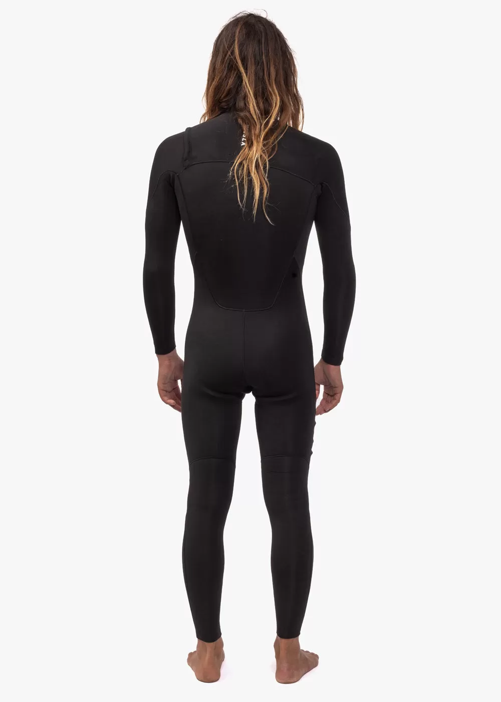 7 Seas 4-3 Full Chest Zip Wetsuit - Black with Jade Logos