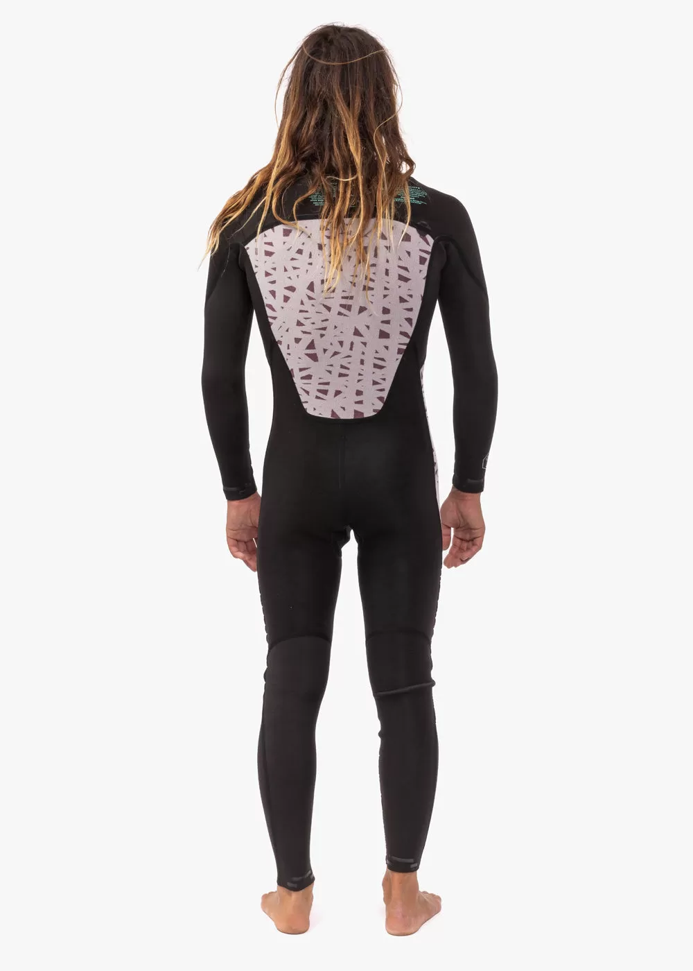 7 Seas 4-3 Full Chest Zip Wetsuit - Black with Jade Logos