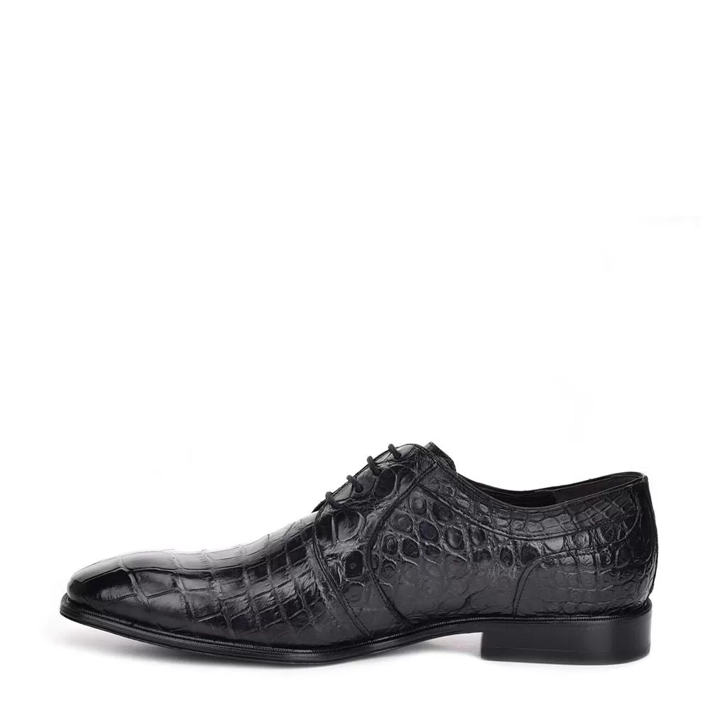 915LPLP - Cuadra black dress casual alligator leather derby shoes for men