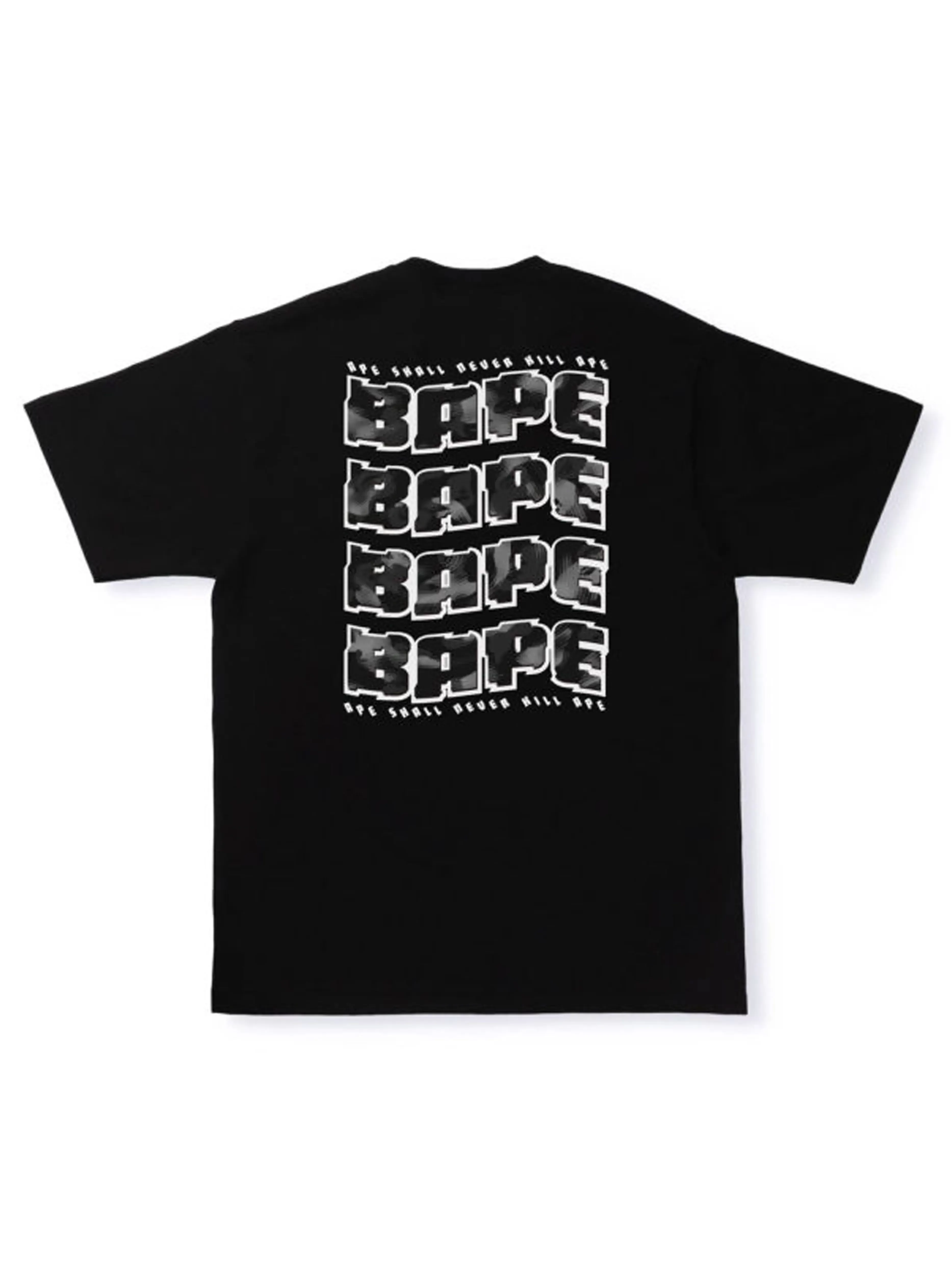 A Bathing Ape Stroke Camo Distortion Tee Black/Black