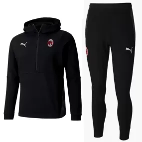 AC Milan black Casual hooded presentation tracksuit 2020/21 - Puma