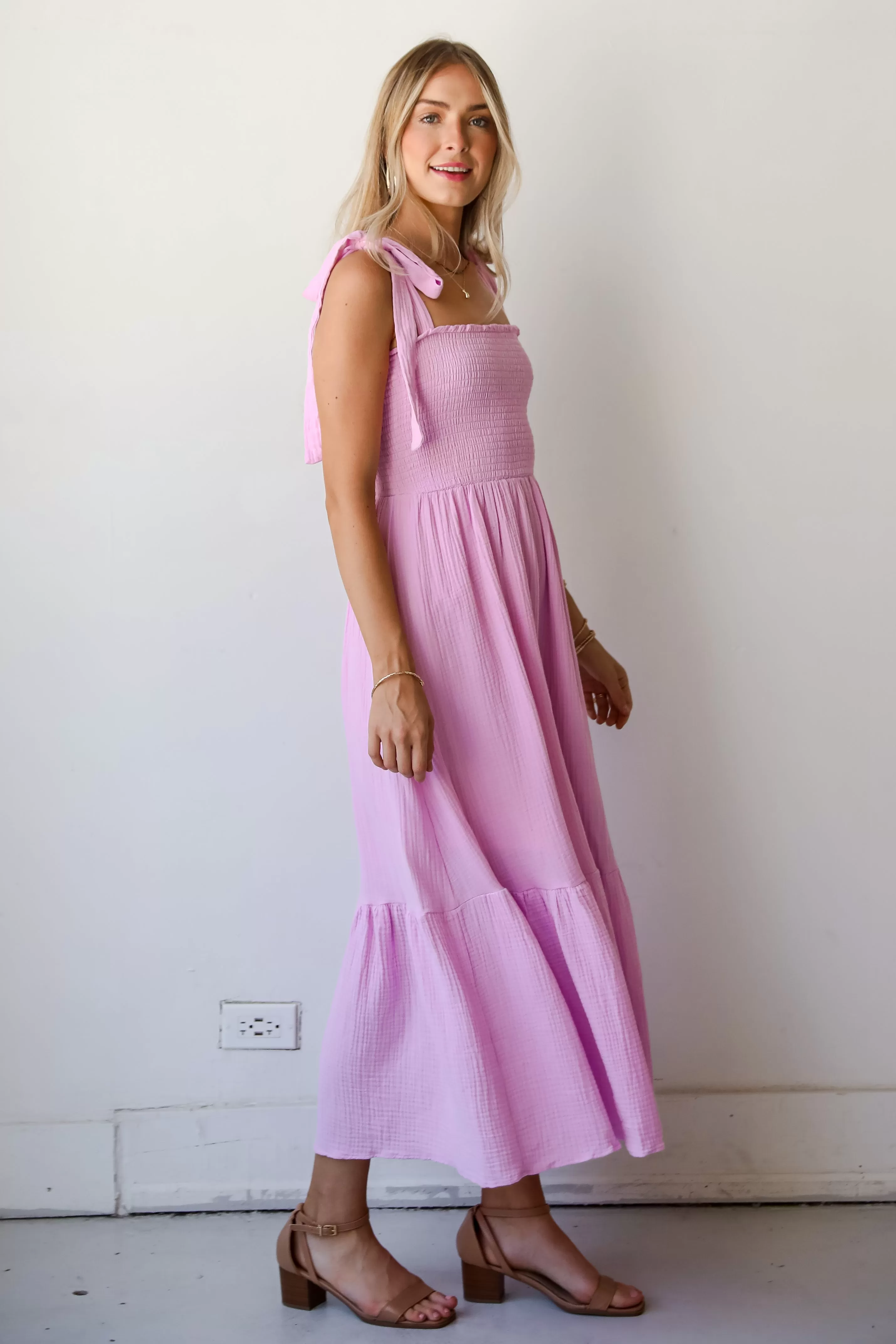 Admirable Charmer Lavender Linen Maxi Dress