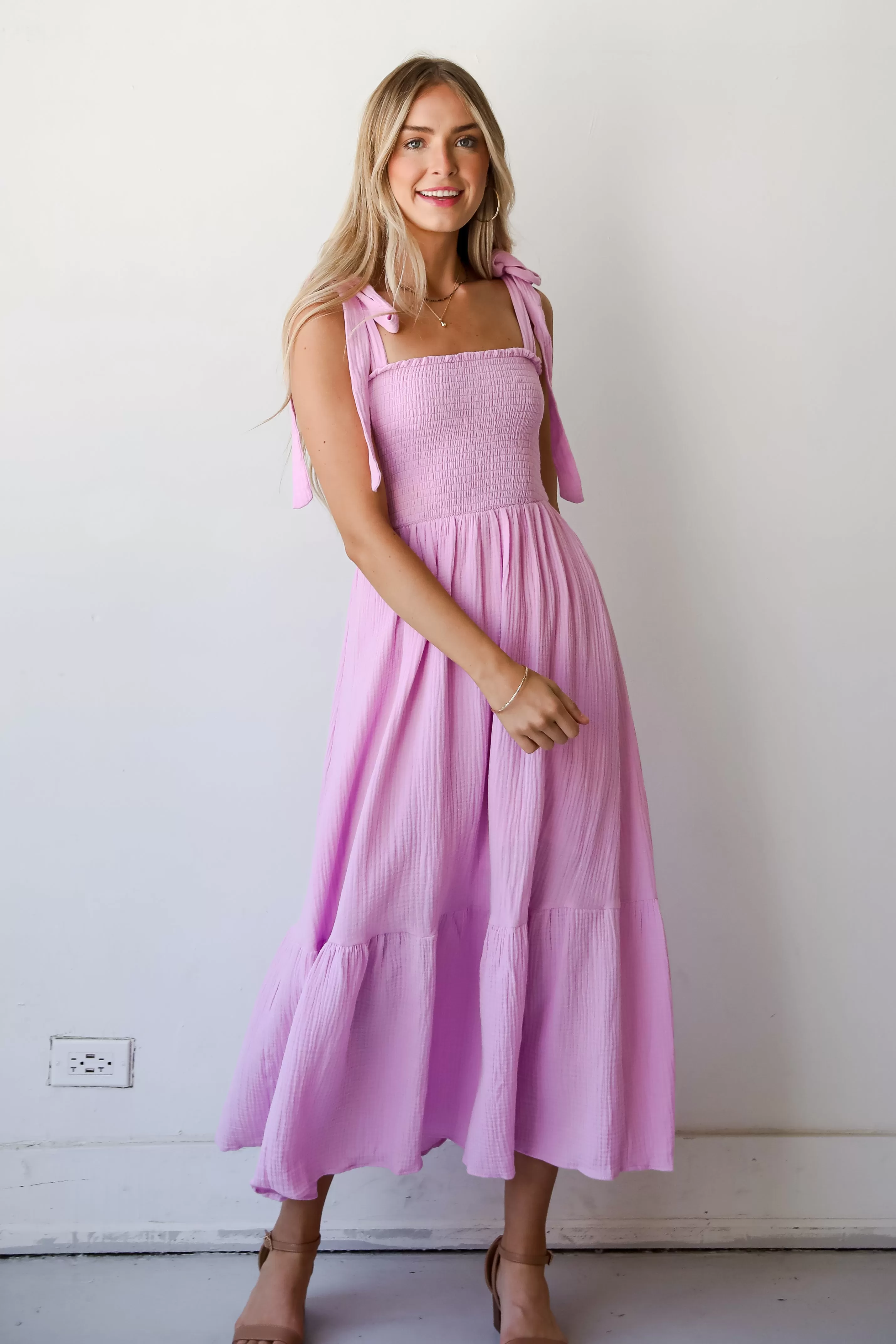 Admirable Charmer Lavender Linen Maxi Dress