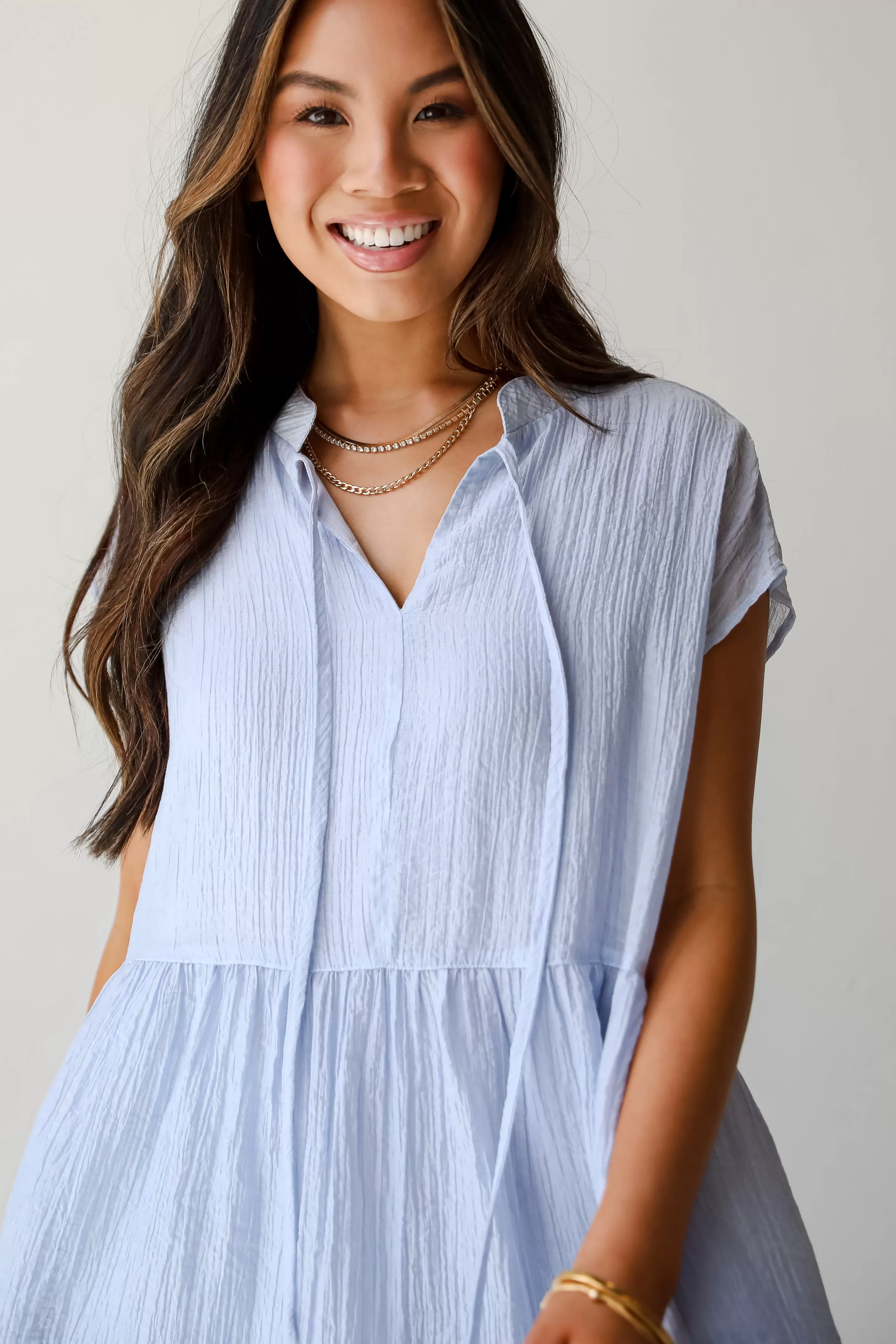 Adorable Muse Light Blue Mini Dress