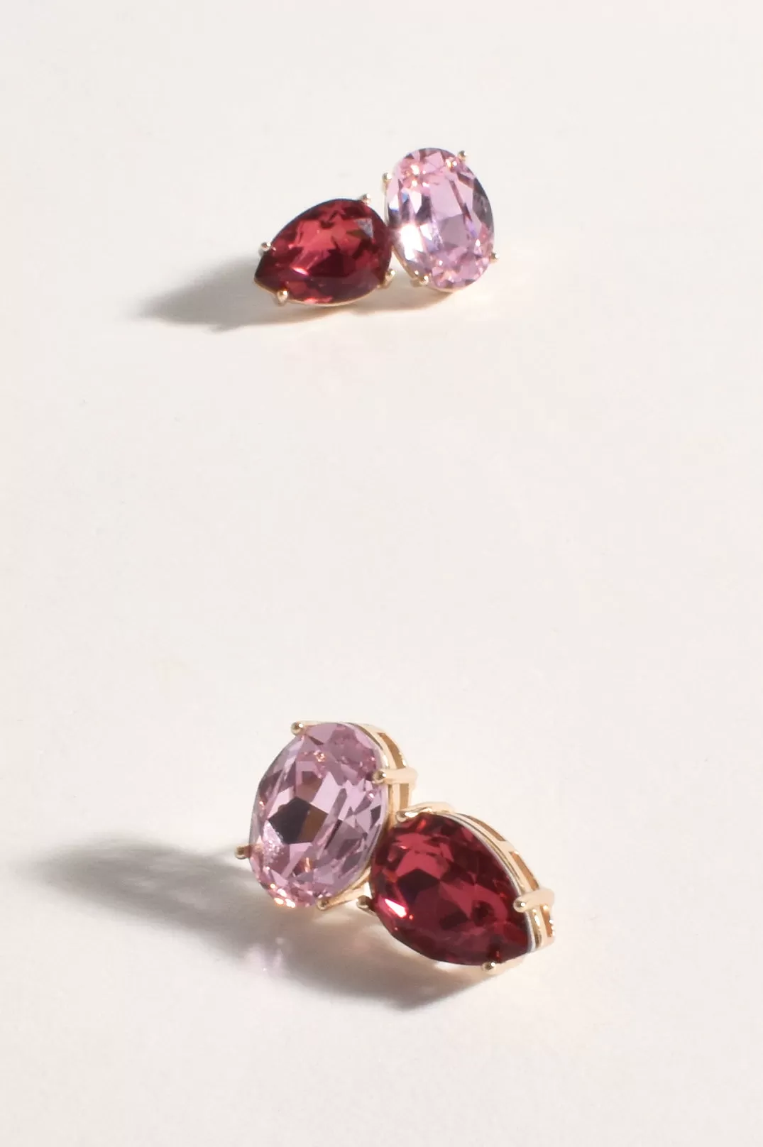 Adorne Earings Delia Two Tone Stud Earings - Pink