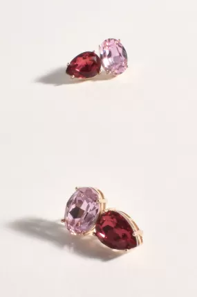 Adorne Earings Delia Two Tone Stud Earings - Pink