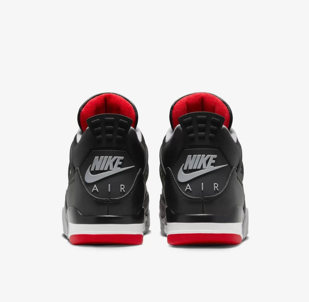 Air Jordan 4 Retro 'Bred Reimagined' Shock Drop Release Black Fire Red Sneakers for Men