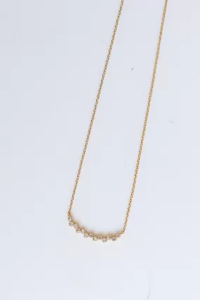 Alice Gold Rhinestone Bar Necklace