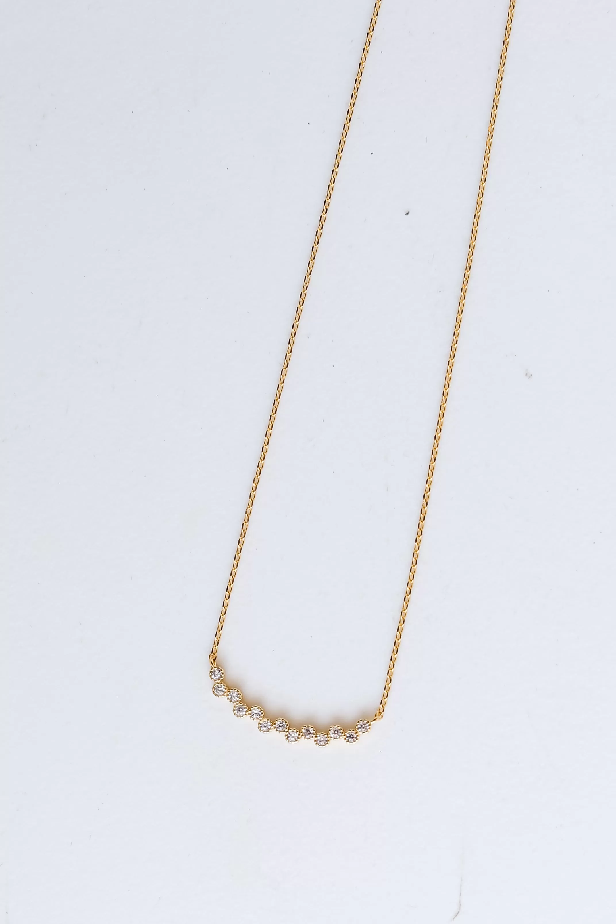 Alice Gold Rhinestone Bar Necklace