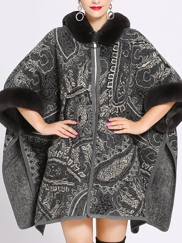 Amiable Outfitting Fluffy Plus Size Cape Cardigan