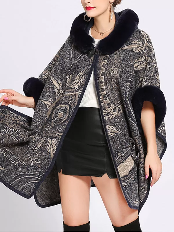 Amiable Outfitting Fluffy Plus Size Cape Cardigan