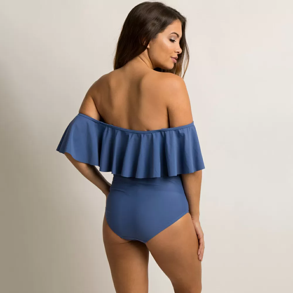 An off-the-shoulder flounce Bikinis Maternity Swimsuits