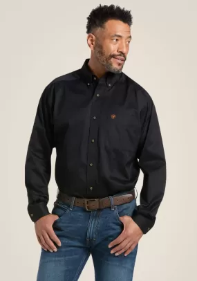 Ariat Black Solid Twill Classic Fit Shirt