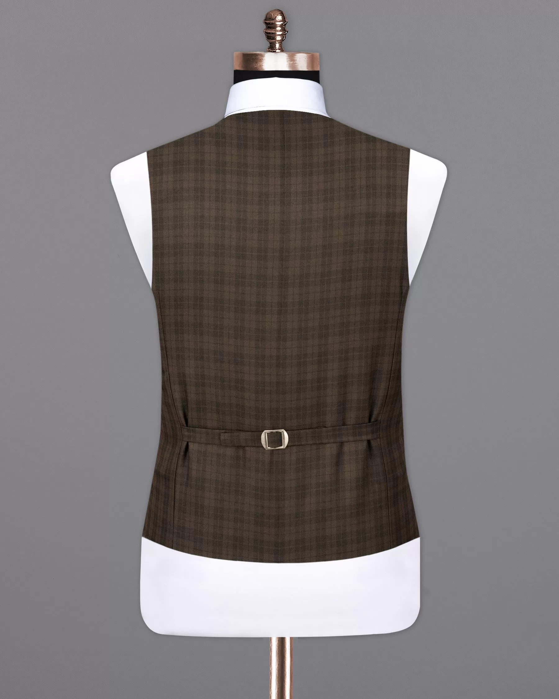 Armadillo Brown Plaid Waistcoat