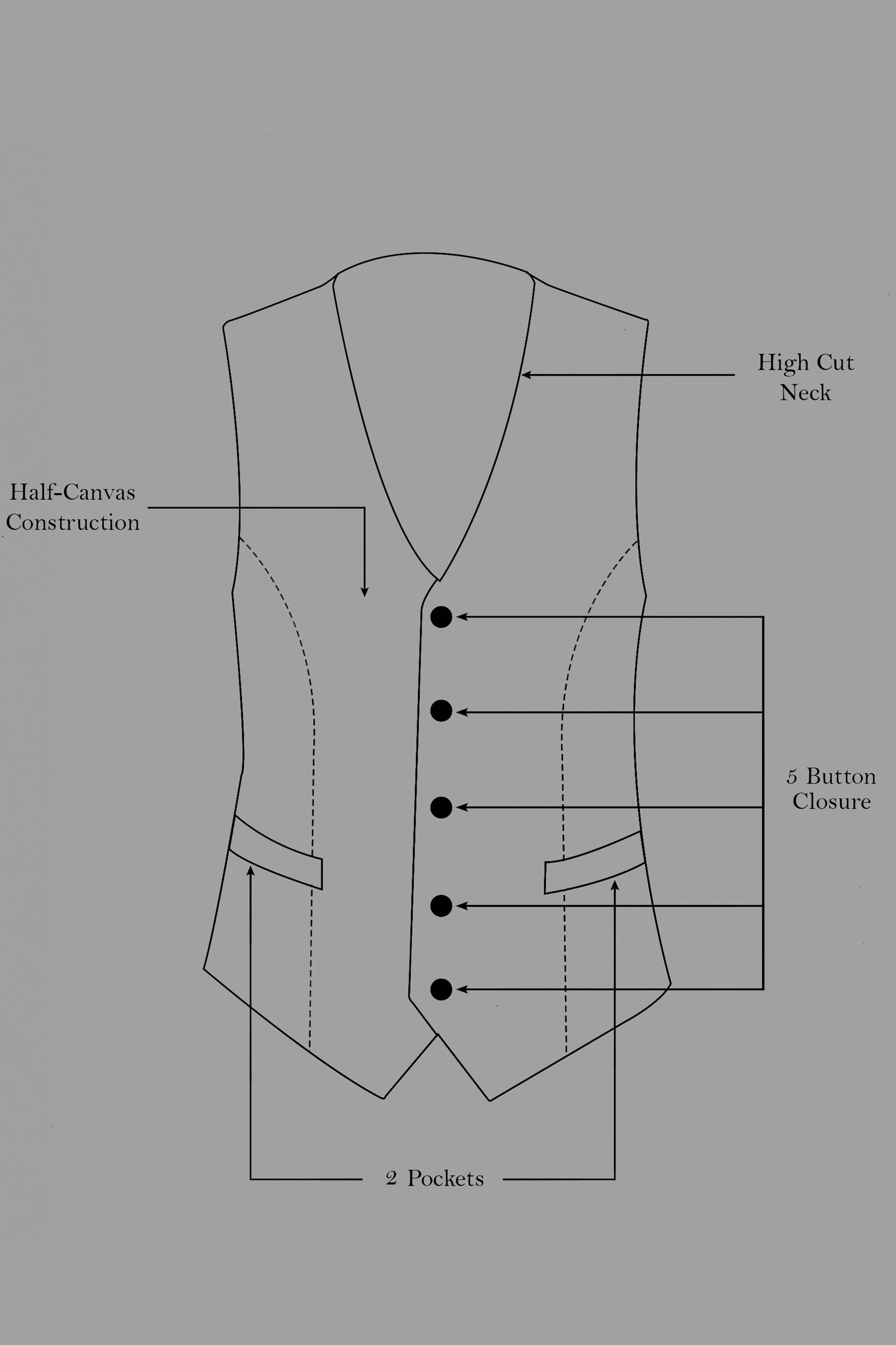 Arsenic Gray Luxurious Linen Waistcoat