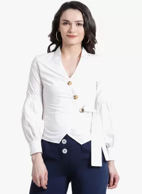 Asymmetric Placket Full Sleeve Shirt