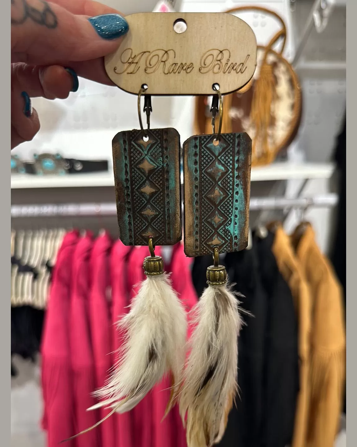 Aztec & Feather Earrings