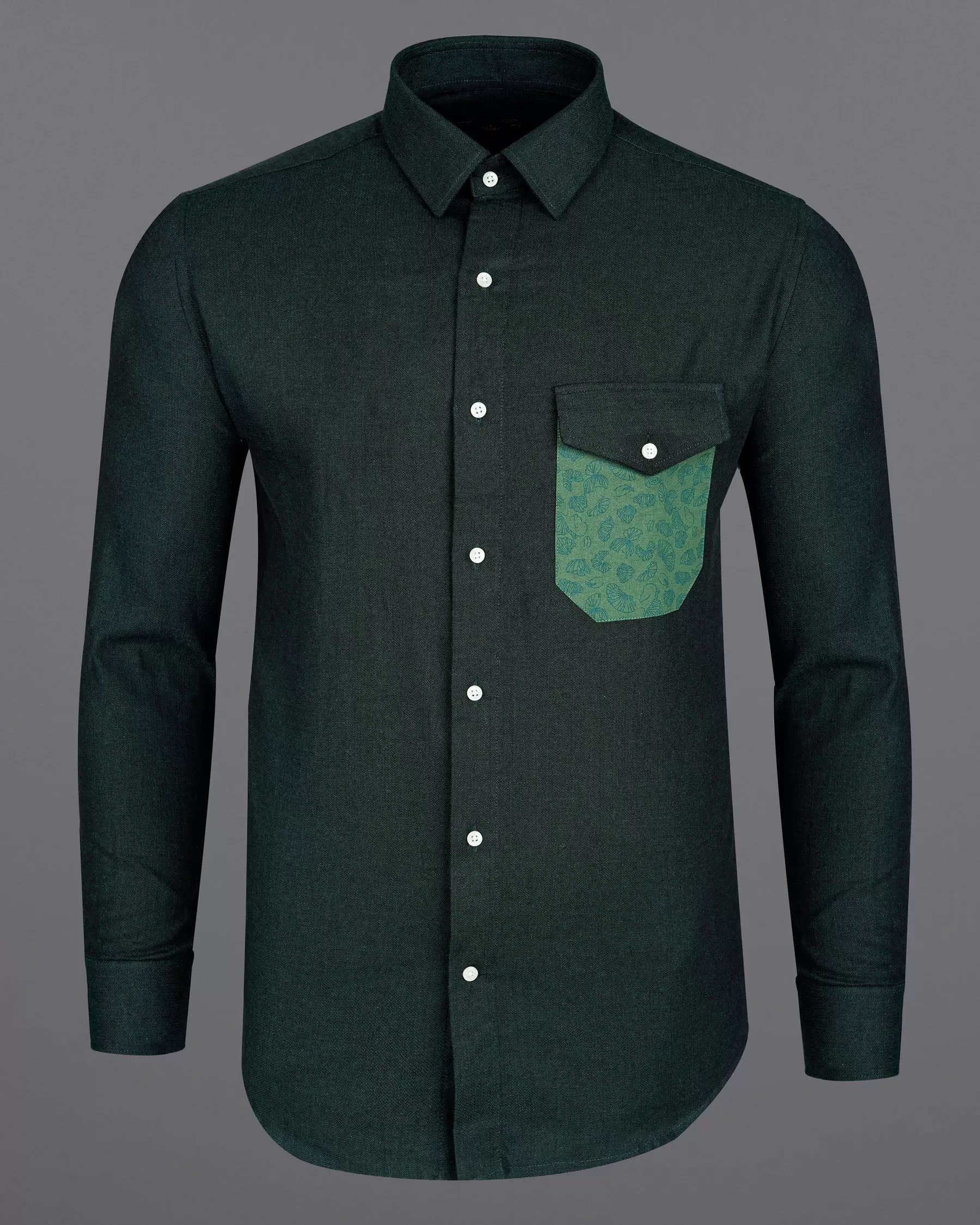 Aztec Green Flannel Designer Shirt