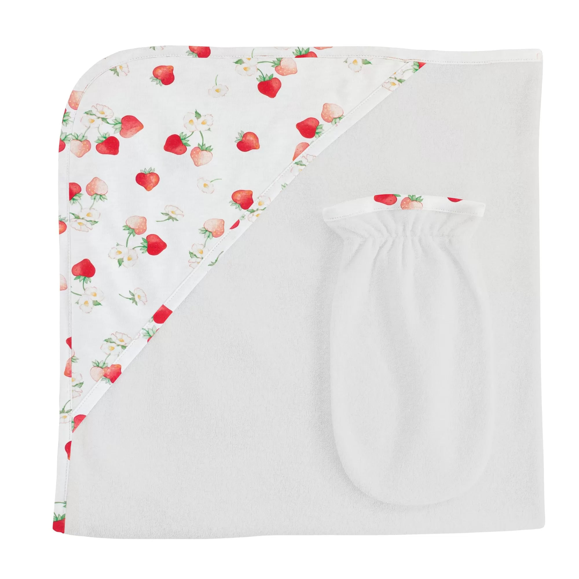 Baby Club Chic Juicy Strawberries Hooded Towel with Mitt