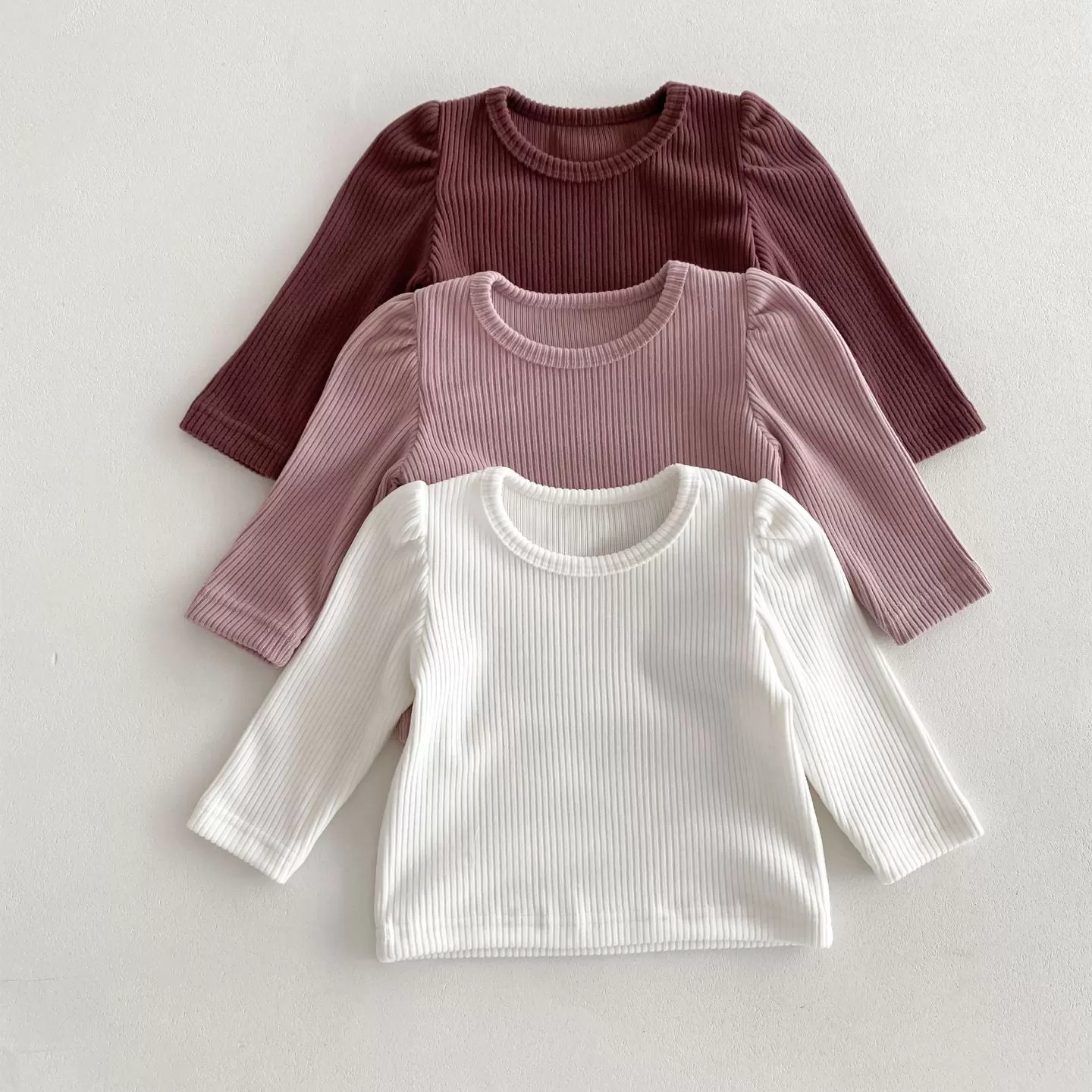 Baby Kid Girls Solid Color Tops Wholesale 240111106