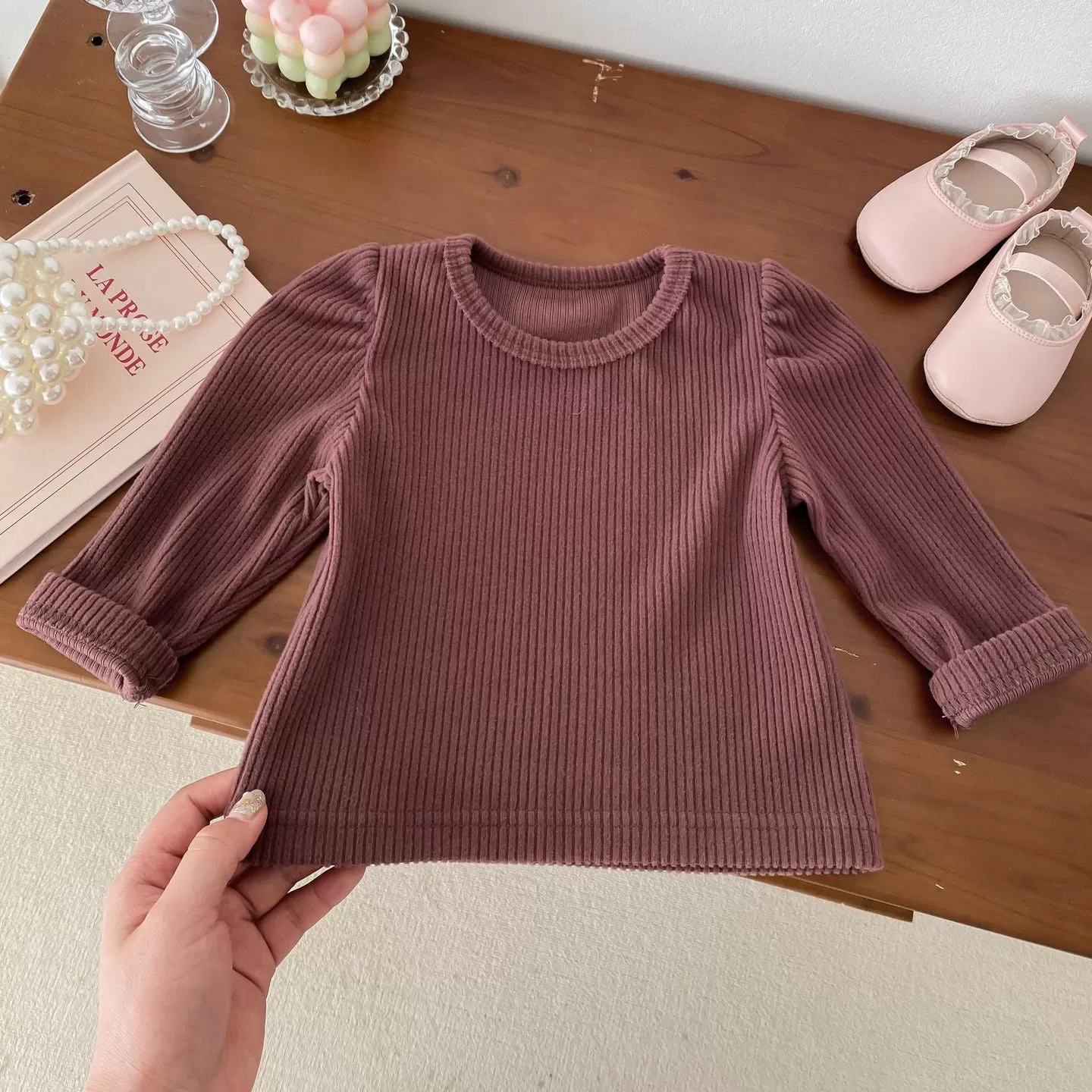 Baby Kid Girls Solid Color Tops Wholesale 240111106