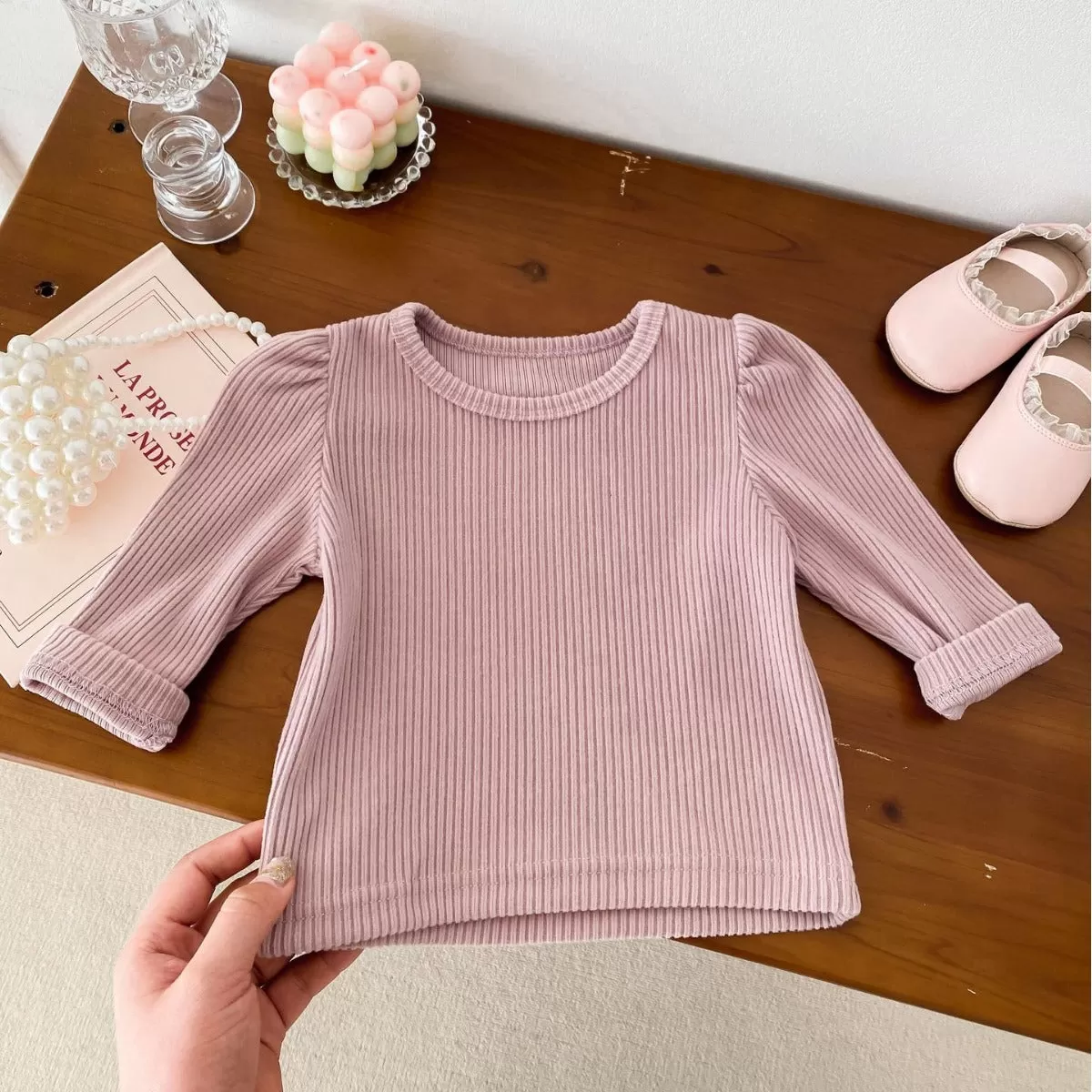 Baby Kid Girls Solid Color Tops Wholesale 240111106