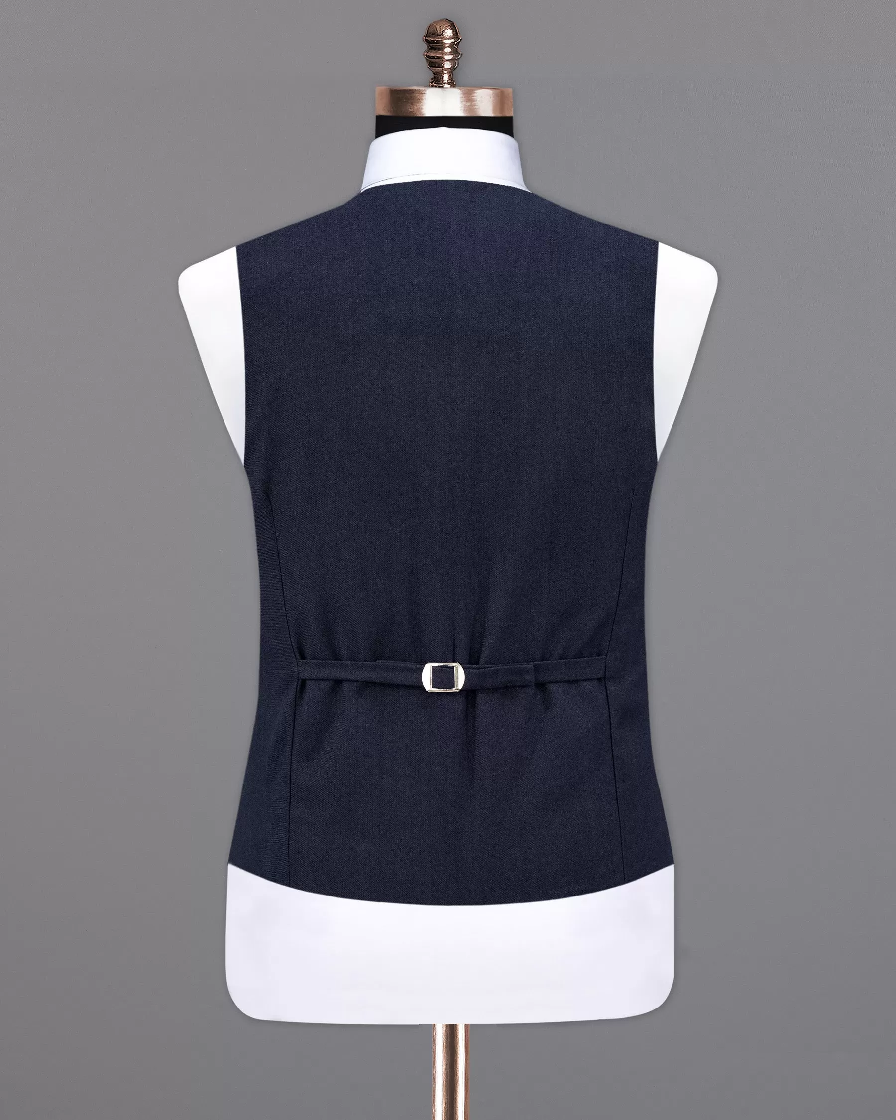 Baltic Navy Blue Wool Rich Waistcoat