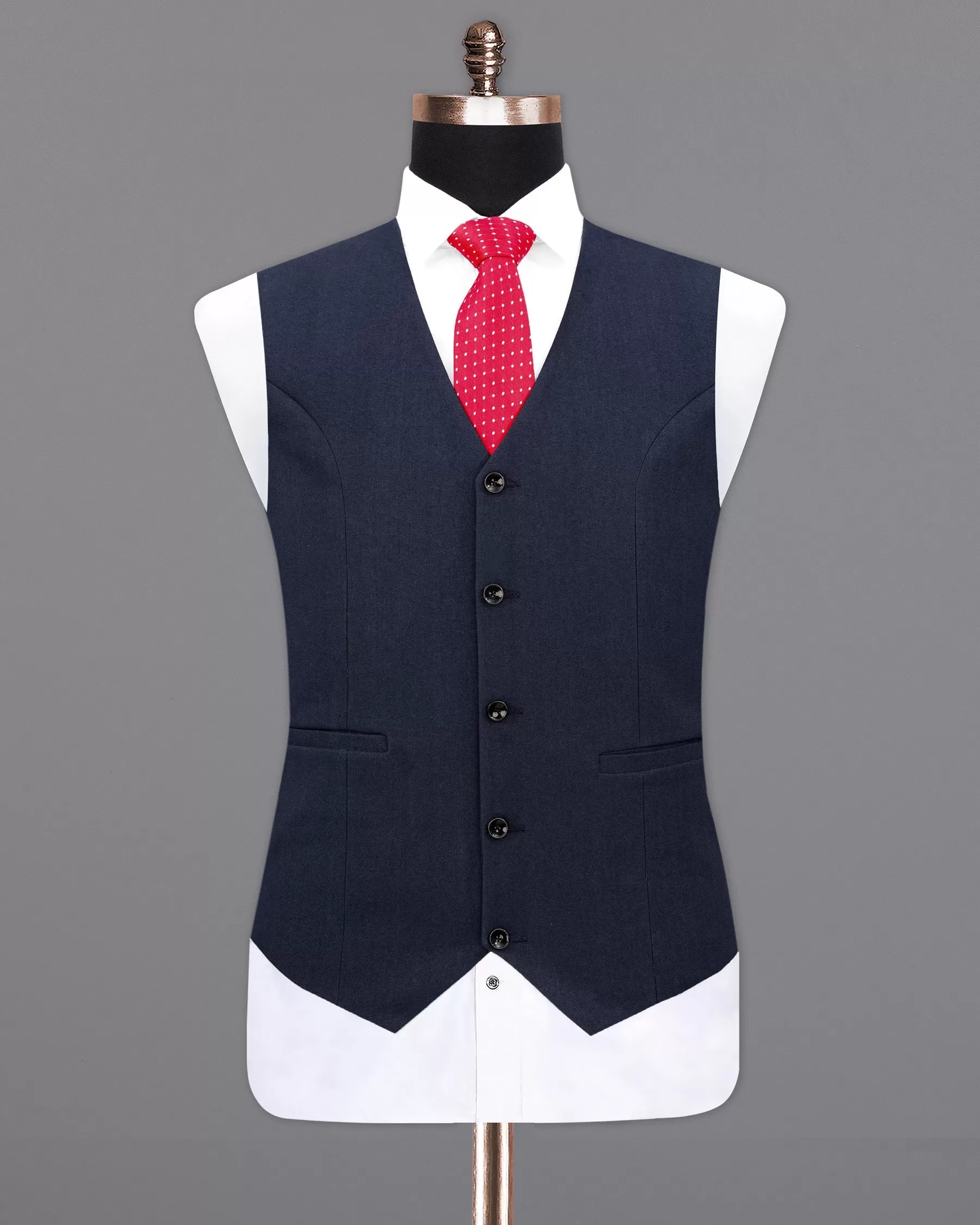 Baltic Navy Blue Wool Rich Waistcoat