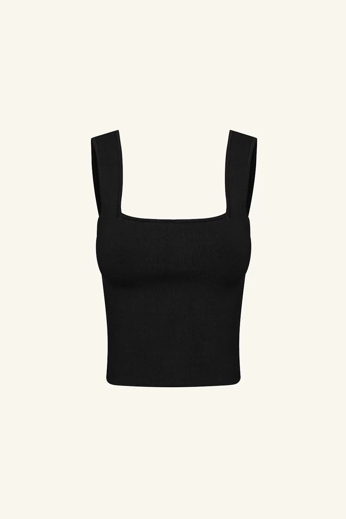 BASIC SQUARE NECK TOP - BLACK