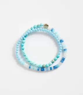 Beaded Turquoise and Gemstone Stretch Bracelet