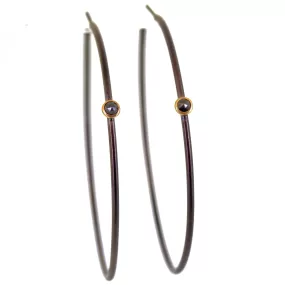 Black Diamond Hoop Earrings