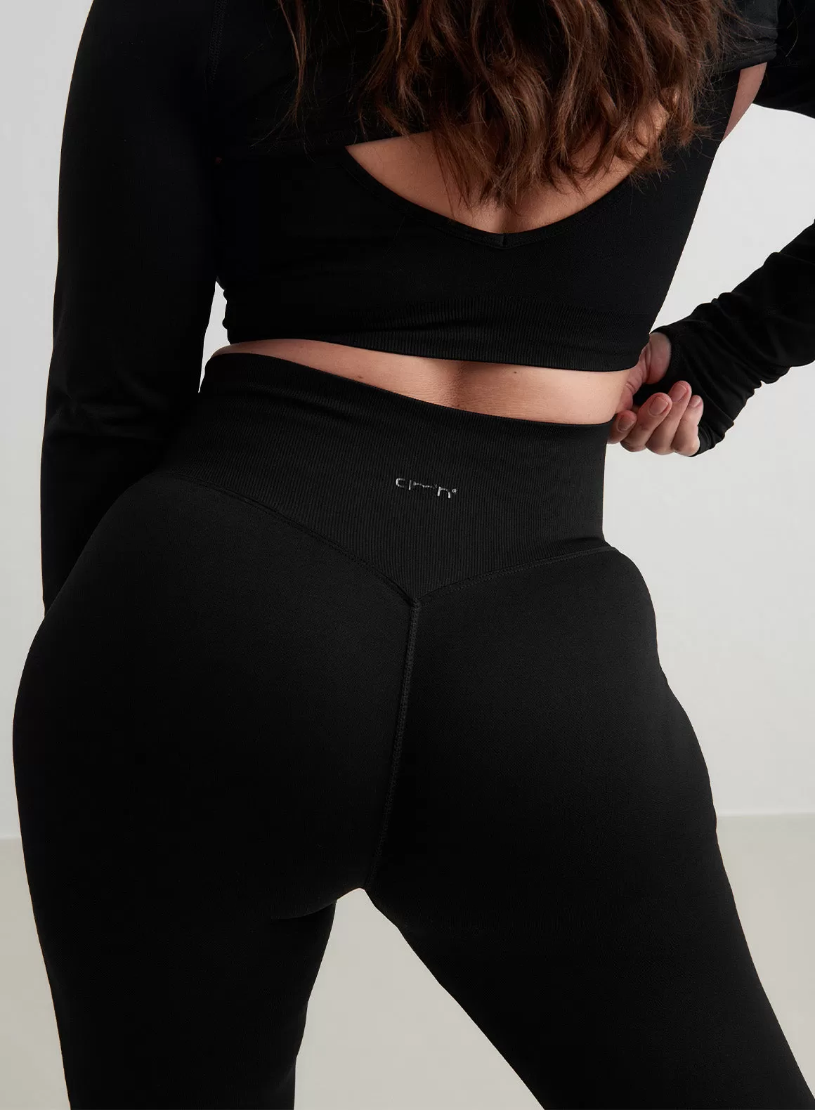 Black Shape Seamless Flare Tights