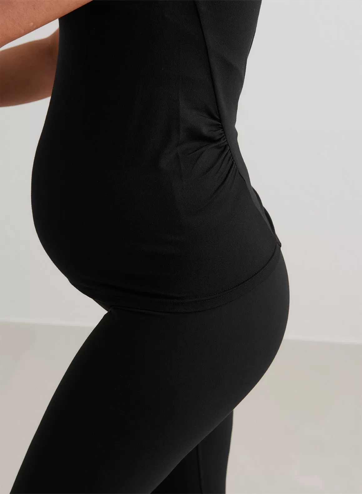 Black Soft Basic Maternity Short Sleeve